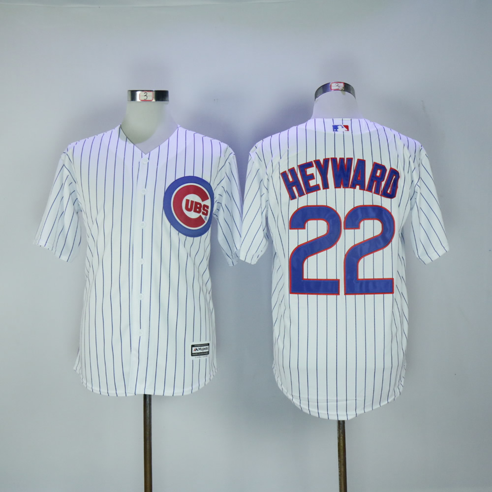Men Chicago Cubs 22 Heyward White Game MLB Jerseys